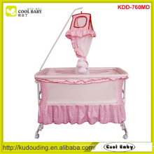 Fabricante NUEVA cama portable del oscilación del bebé con la cuna alta del oscilación del bebé de la red de mosquito del poste alto